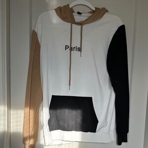 ROMWE Tan and White Hoodie